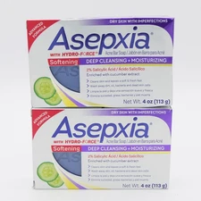 Asepxia Hydro-Force Softening Deep Cleansing + Moisturizing Acne Bar Soap 2 Pack