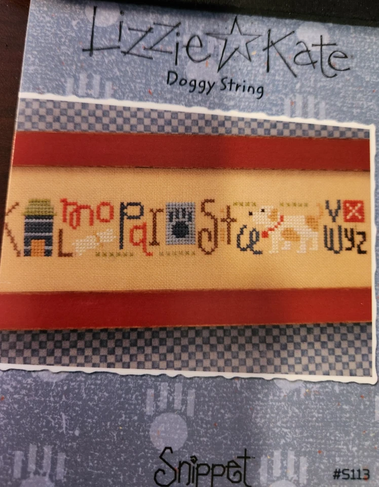 LIZZIE KATE -- SNIPPET - DOGGY STRING Cross Stitch Chart #S113 - Image 3 of 3