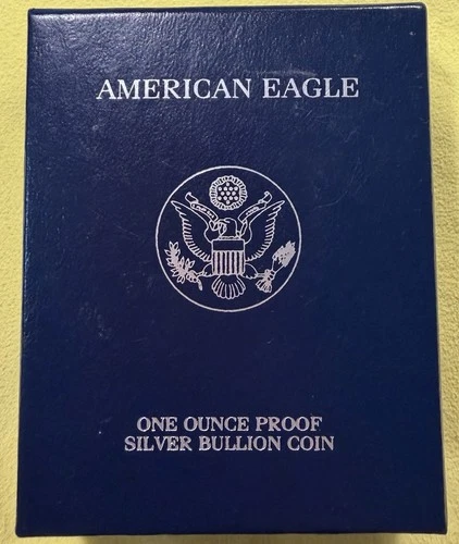 2004 American Eagle 1 Oz .999 Fine Silver Proof Coin w/ Box, COA is Missing.