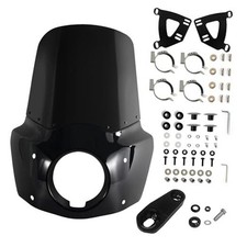 Motorcycle 5.75" Headlight Fairing with 15" Dark 15" Dark Smoke Windscreen