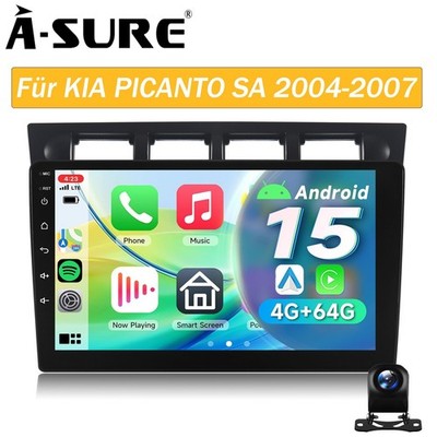 4+64G Android 15 Autoradio CarPlay GPS Navi +Kamera Für KIA PICANTO SA 2004-2007