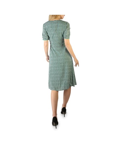 Tommy Hilfiger Elegant Midi Dress with Short Sleeves and V-Neck Women Green - Picture 2 of 4