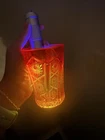 Vintage Amberina Marigold Carnival Glass Tumbler Star Pinwheel Cadmium Glow 4 In