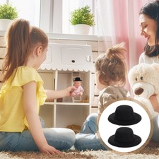 3 PCS Snowman Hats for Crafts Mini Miniature Dolls Black Formal Accessories