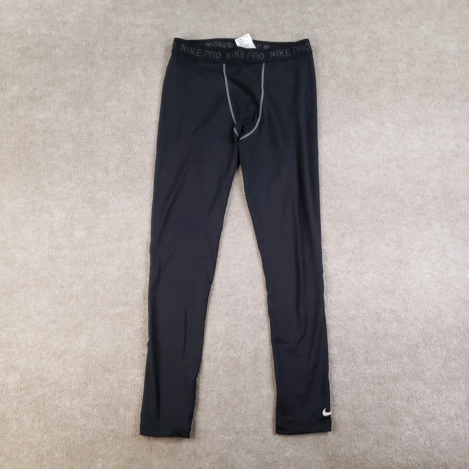 Nike Pro Compression Pants Mens XL Black Base Layer Tights Stretch Sports Vtg