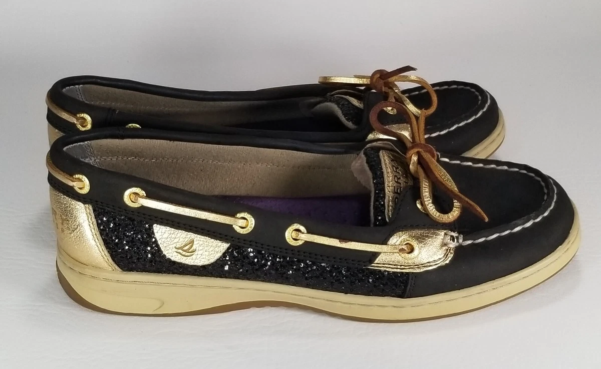 Black and gold cheap sperry top sider