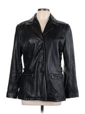Maxima Women Black Faux Leather Jacket L
