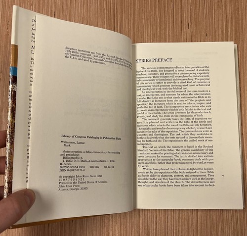 Interpretation A Bible Commentary, Mark by Lamar Williamson *GREAT CONDITION! - Picture 3 of 9