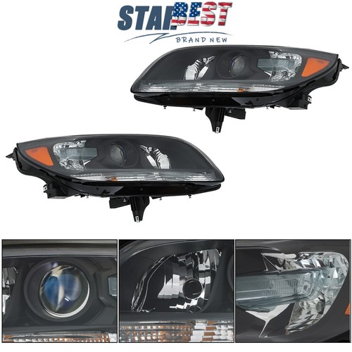 Halogen For Chevy Malibu LS LT 2013-2016 LH+RH Headlight Headlamps Clear Lens - Picture 4 of 12