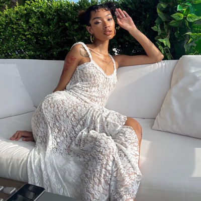 knee length dresses for ladies Mesh See Through Maxi Dress main image 0