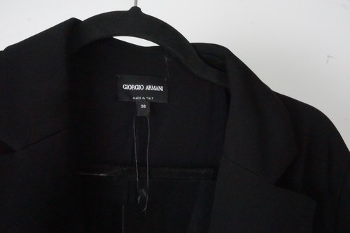 Giorgio Armani Solid Black Viscose Blend Jacket Blazer Sz 2 US 38R BRAND NEW - Picture 2 of 4