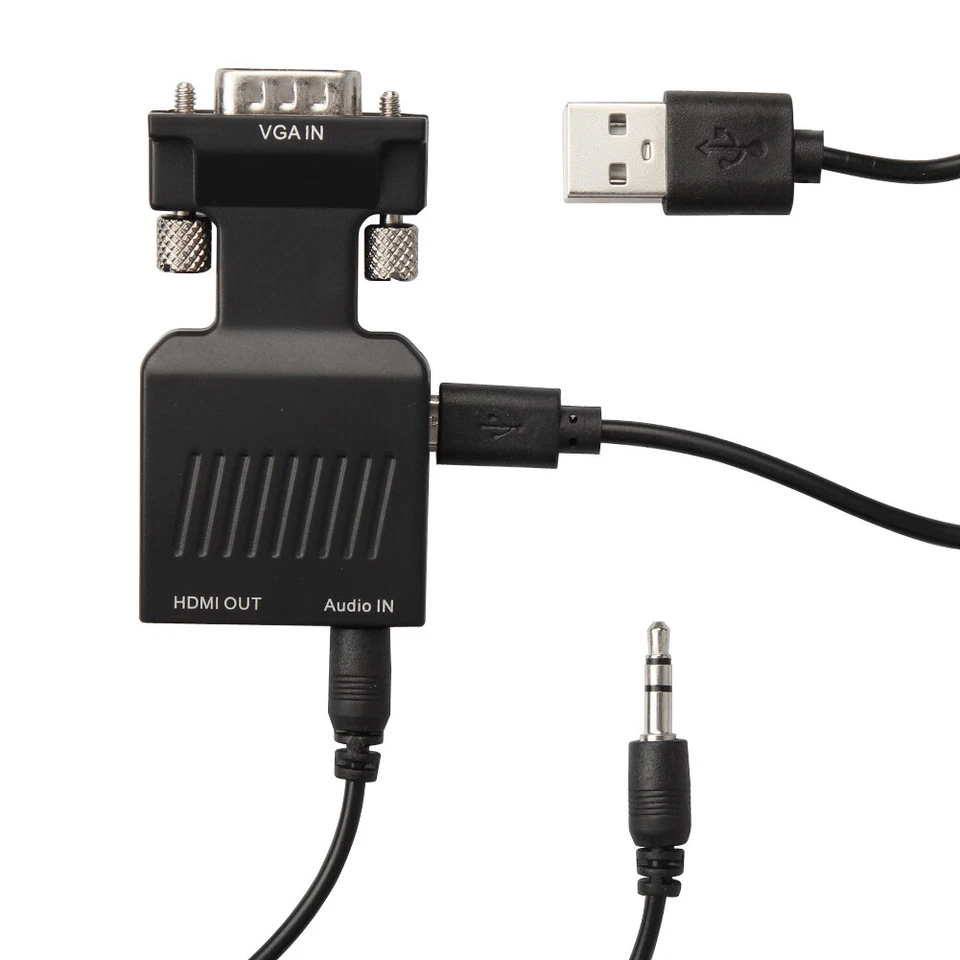 VGA zu HDMI Adapter HD 1080P Audio Video Converter USB Videokabel für PC Laptop - Bild 3 von 4