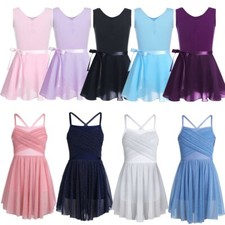 UK Children Girl Ballet Dance Wear Gymnastics Dancing Dress Tutu Leotard Costume
