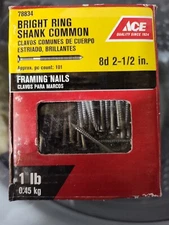 Ace Bright Ring Common Framing Nails 8D 2-1/2" (7 Boxes)