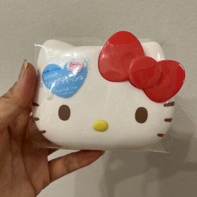 Sanrio Hello Kitty Red Bow Face Die Cut Soap Dish Trinket Plush