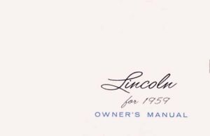 1954 Lincoln Owners Manual User Guide Reference Operator Book Fuses Fluids