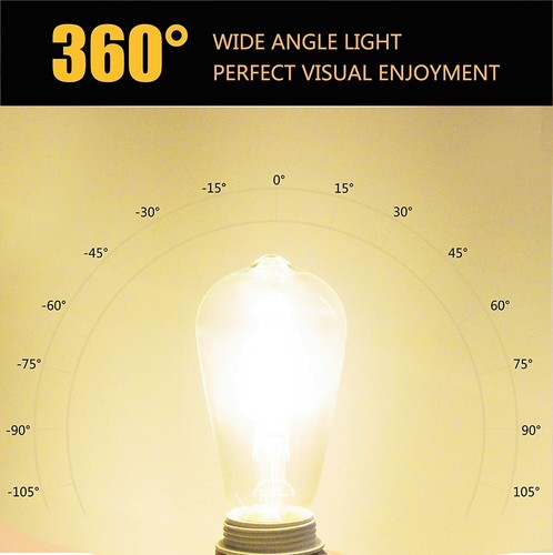 2 x LED ST64 Vintage Filament Light Globes Edison Bulb E27 8W 6500K Daylight SAA - Picture 5 of 5
