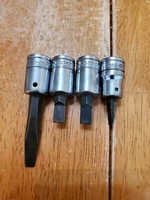 Snap On 3/8" Drive Flat Tip Driver Sockets Lot Of 4