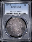 1878-S $1 Morgan Silver Dollar PCGS MS 63 | Toned Uncirculated UNC