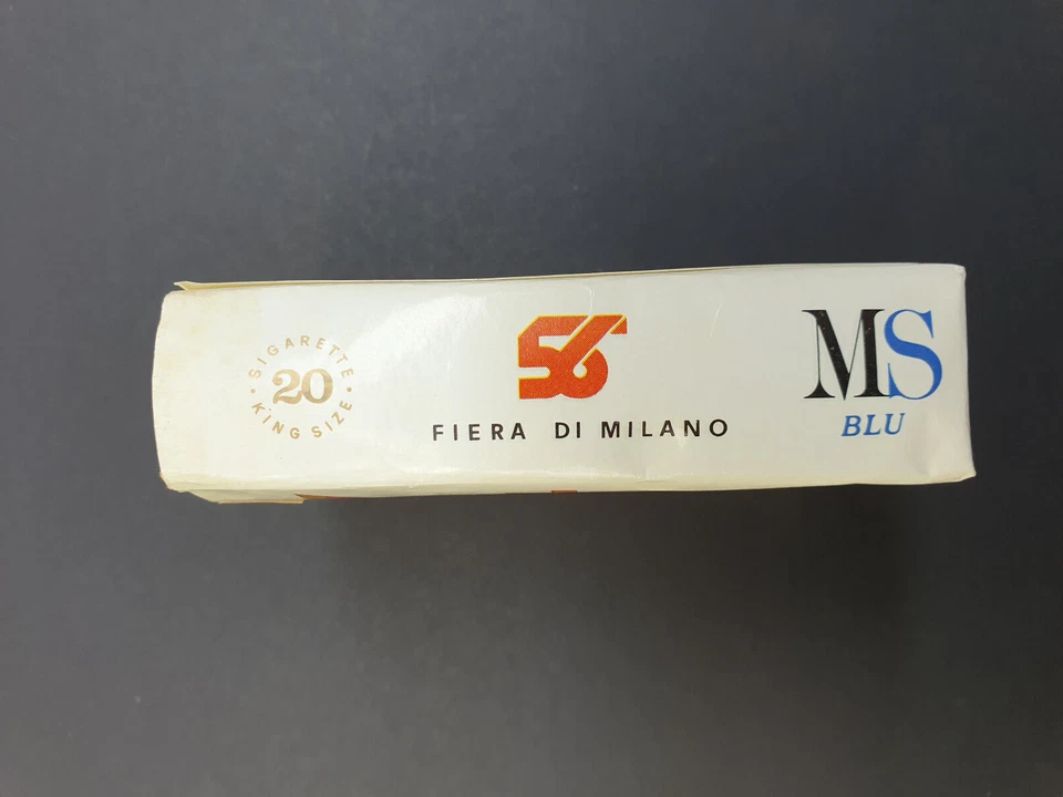 RARISSIMO PACCHETTO SIGARETTE VUOTO MS BLU FIERA DI MILANO 1978 VINTAGE - Immagine 3 di 4