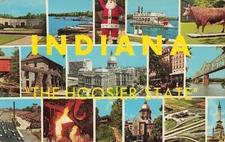 Greetings from Indiana, The Hoosier State IN - Multi View Postcard
