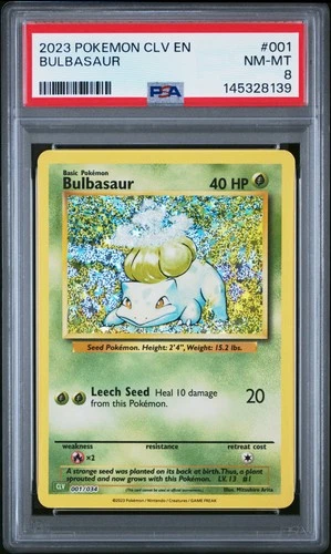 2023 POKEMON CLASSIC VENUSAUR & LUGIA EX DECK #001 BULBASAUR PSA 8