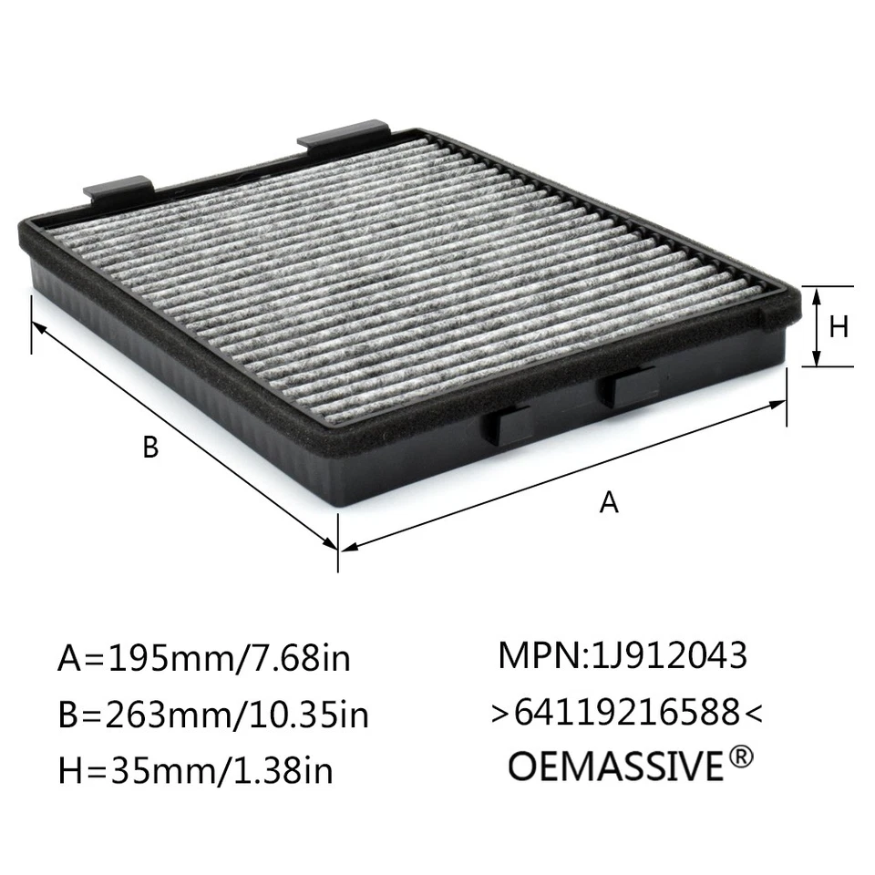 64312207985 For BMW E39 525i 528i 530i 540i M5 Charcoal Pollen Cabin Air Filter. Foto 4 de 4