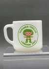 Vintage NCHA Thames Trolls London Ontario Whote Coffee Mug Federal Milk Glass