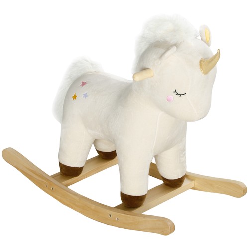 Rocking Horse Plush Ride on Unicorn with Realistic Sound for 2-4 Years - Picture 4 of 11