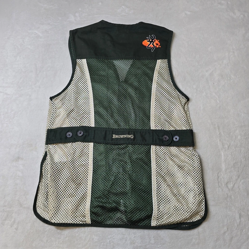 Browning Shooting Vest Mens Medium Green Mesh Upland Hunting Clay Skeet Trap - Image 3 of 4