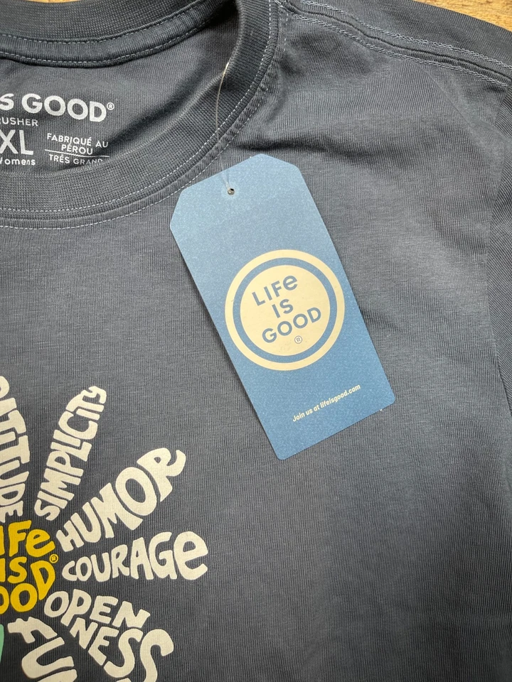 Trituradora Life is Good para mujer manga larga Superpower azul margarita XL NUEVA CON ETIQUETAS - E7869 Foto 4 de 4