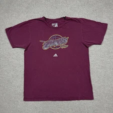 Cleaveland Cavaliers Graphic T Shirt Size L Red Burgundy NBA Basketball Adidas