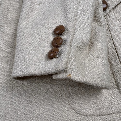 Giacca blazer western vintage Kenny Rogers Circle S taglia 40 R avorio 100% seta USA - Foto 5 di 19