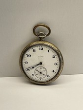 Vintage 1934 Elgin Pocket Watch 15 Jewel 14k Gold Filled Scepter Works No Glass