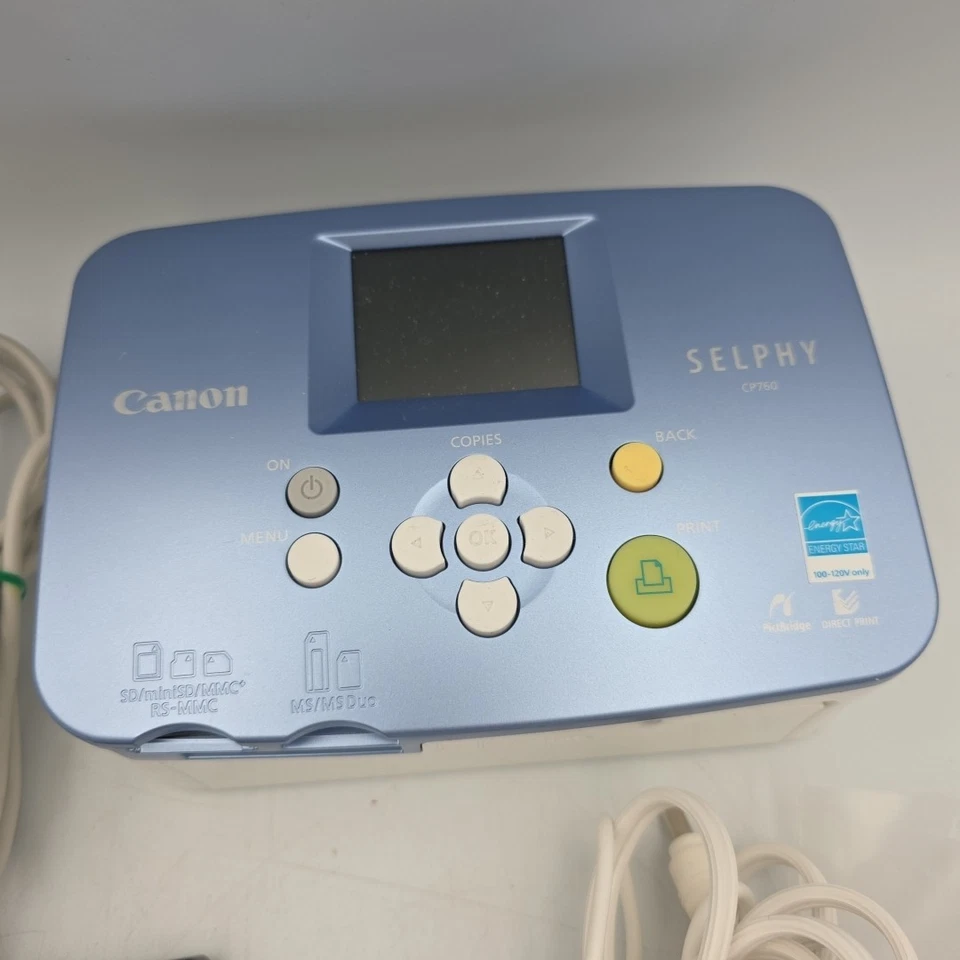 Canon Selphy CP760 Compact Photo Printer - Special Edition BLUE!! - Image 2 of 4