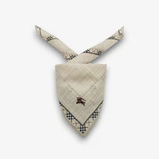 Vintage Burberry Handkerchief Scarf Plaid Neckerchief Square Neck Bandana 19x19