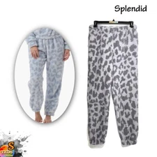 NWOT Splendid Women'S S High Pile Fleece Pajama Pants Animal Print