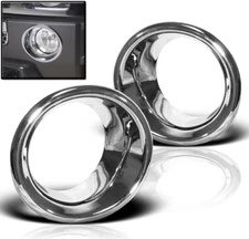 06-10 HUMMER H3 BUMPER DRIVING FOG LIGHT LAMP TRIMS BEZEL COVER RING CHROME PAIR