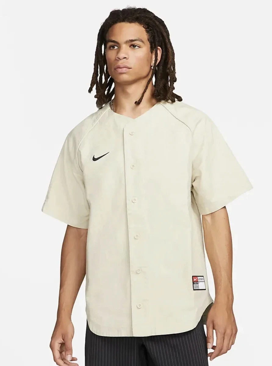 Nike SB Skate Baseball Jersey Woven Rattan White Mens DQ6282 206 - SIZE M  New