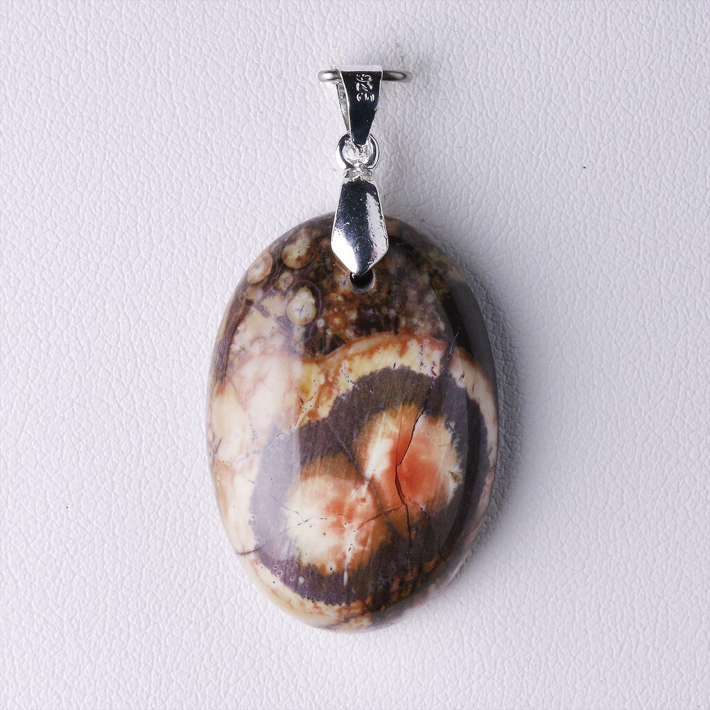 Pendentif rhyolite 31,80 ct, fini les bijoux banals grâce à l'argent et cette pierre unique