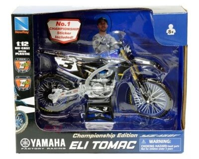 NEW-RAY NEW RAY YAMAHA FACTORY RACE TEAM YZ450F DIRT BIKE 1/12 #3 ELI TOMAC 58323