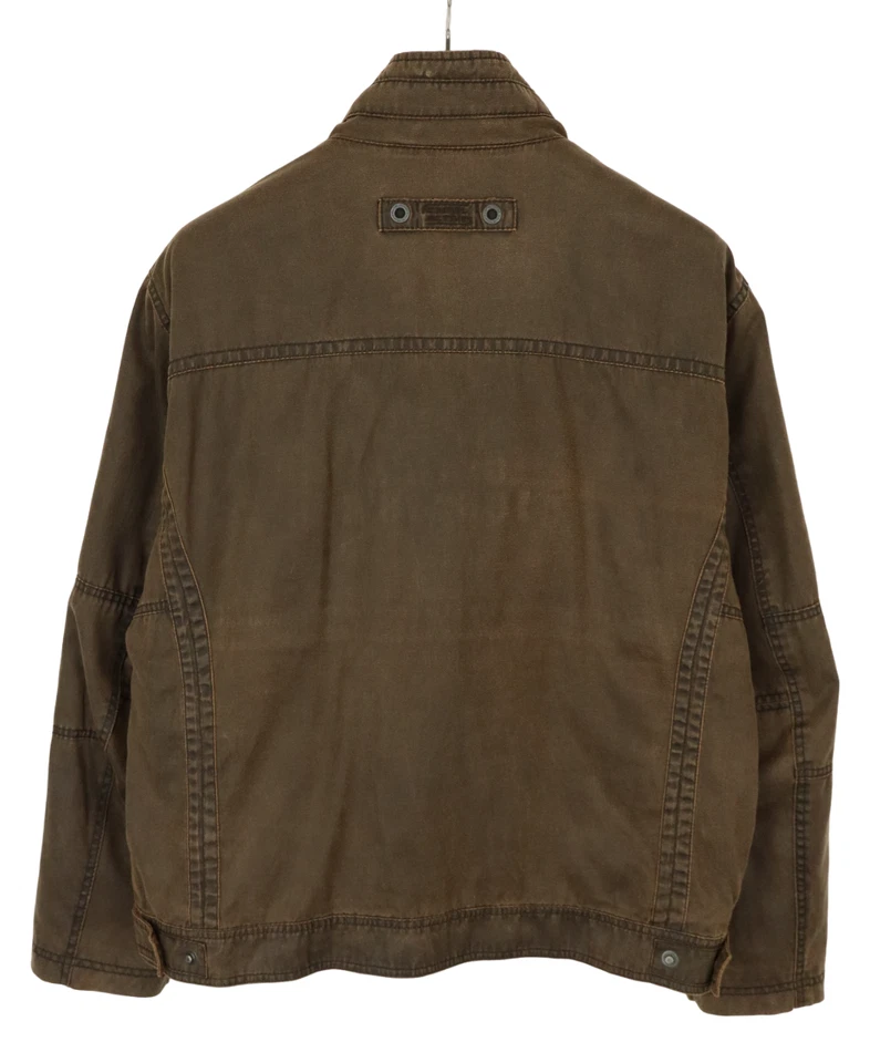 Camel Active Jacket Men XL Brown Half Lined Zipper Collar Pockets - Image 2 of 4