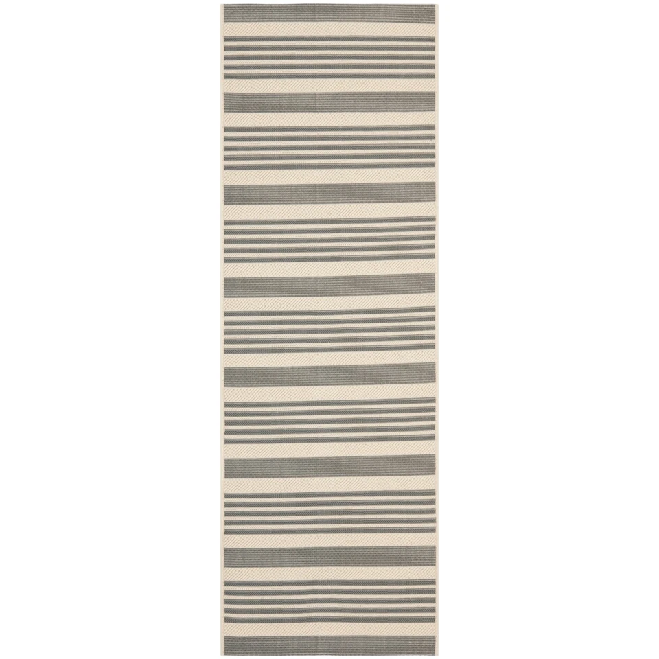 SAFAVIEH Outdoor CY6062-236 Courtyard Grey / Bone Rug - Image 3 of 4