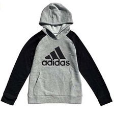 NWT Boys adidas Embroidered Heathered Hoodie Size S (8) M (10/12) 3 stripes