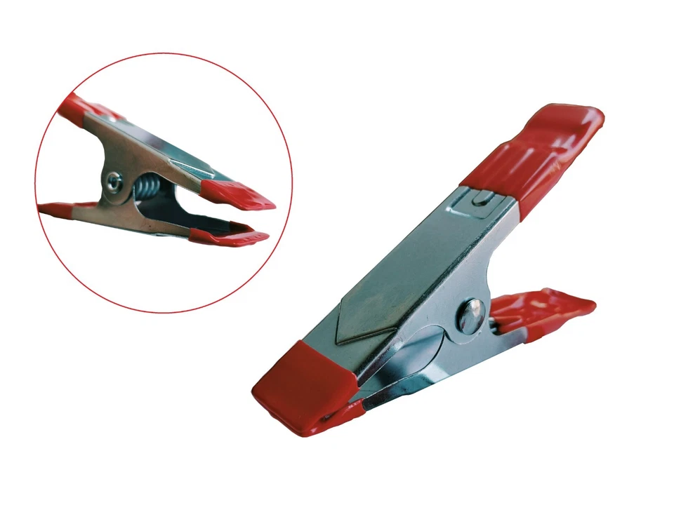 4 Pcs 4" Long Spring Clamp Heavy Duty Spring Metal Soft Poly Vinyl Tips - Image 2 of 3