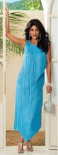 3X PLU Midnight Velvet Aqua Blue Formal Wedding Church Frankie Fringe Maxi Dress