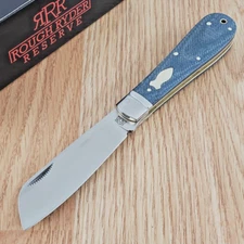 Rough Ryder Reserve Patriarch Folding Knife 3" D2 Tool Steel Blade Blue Micarta