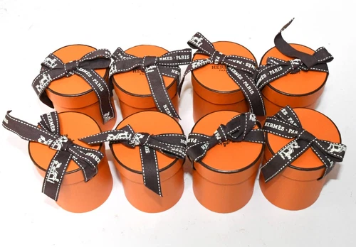 Hermes Twilly scarf Empty Box Set of 8 Gift boxes with ribbon Authentic