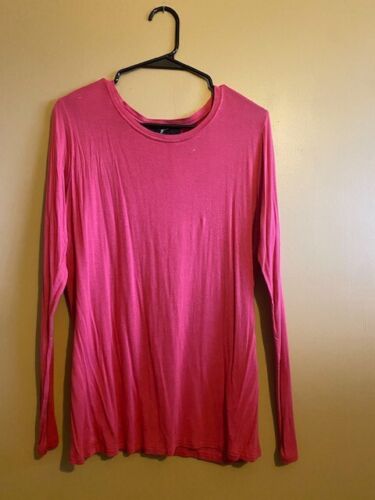 GNW Mujer Talla XL Camisa Mangas Largas Rosa Cuello Barco Informal - Imagen 1 de 3