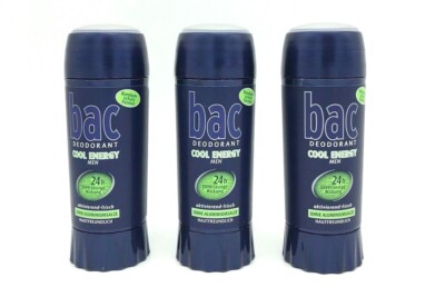   Bac Cool Energy Deo Stick,Deodorant 24H Schutz gegen Körpergeruch 3 x 40ml  